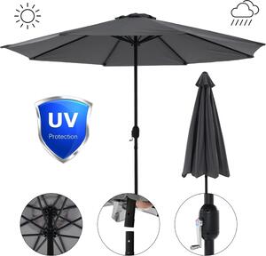 Melko parasol Ø3m z diodami LED ogrodowy parasol wspornikowy obracany o 360° - szary