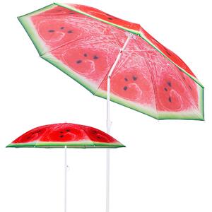 Parasol plażowy Średnica 160 cm Parasol ogrodowy Arbuz Funkcja pochylania Składany, w tym pokrowiec ochronny Regulowana wysokość Ochrona przeciwsłoneczna