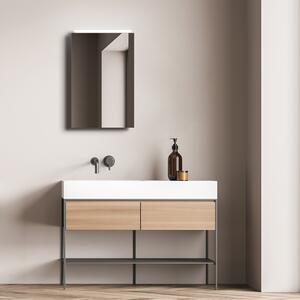 Szafka lustrzana z o?wietleniem Talos Mirage 40 x 60 x 13,1 cm - wysokiej jako?ci aluminiowa obudowa z prze??cznikiem - pod?wietlane lustro z neutralnym bia?ym ?wiat?em - szafka lustrzana do ?azienki