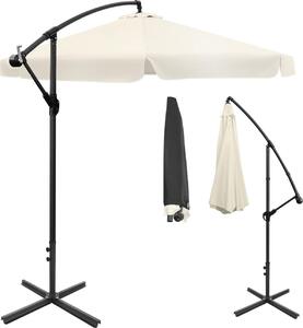 Skadany parasol ogrodowy 350 cm XXL pokrowiec beowy 8-ramienny