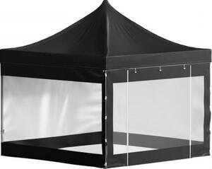 Namiot imprezowy 3x3m - Ze cianami bocznymi - Namiot skadany - Czarny - Pawilon - Rozkadany - Namiot PVC - Namiot ogrodowy