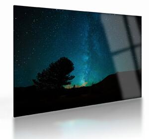 Obraz na szkle - nocne niebo z gwiazdami (70x50 cm)