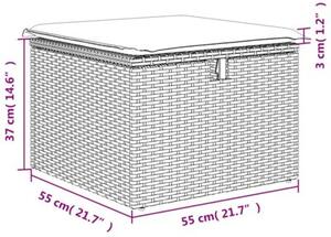 Zestaw Mebli Ogrodowych Komplet Jadalniany Z Poduszkami 2-Częściowy Czarny Rattan Na Taras Balkon Ogród