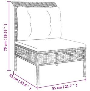 Zestaw Mebli Ogrodowych Komplet Wypoczynkowy Z Poduszkami 6-Częściowy Szary Rattan Na Taras Balkon Ogród