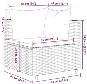 Zestaw Mebli Ogrodowych Komplet Wypoczynkowy Z Poduszkami 6-Częściowy Szary Rattan Na Taras Balkon Ogród