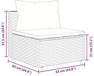 Zestaw Mebli Ogrodowych Komplet Wypoczynkowy Z Poduszkami 6-Częściowy Czarny Rattan Na Taras Balkon Ogród