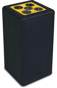 Kosz na kubki, z tworzywa z recyklingu, BrickBin Cups 65 l czarny/żółty