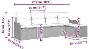 Zestaw Mebli Ogrodowych Komplet Wypoczynkowy Z Poduszkami Czarny Rattan Na Taras Balkon Ogród
