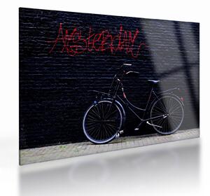 Obraz na szkle roweru w Amsterdamie (70x50 cm)