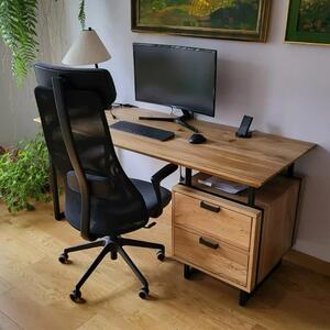 Industrialne biurko z drewna dębowego do gabinetu kancelarii HUGON
