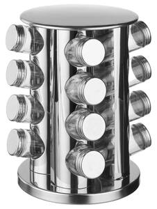 Metalowy stojak na przyprawy + szklane pojemniki - 17 elementów w komplecie