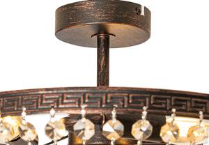 Klasyczna lampa sufitowa brązowo-kryształowa 3-punktowa - Mondrian Oswietlenie wewnetrzne