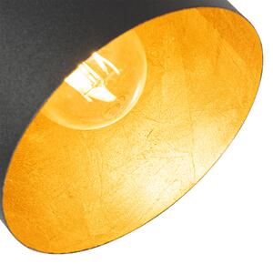 Nowoczesna lampa podłogowa czarna ze złotą regulacją - Morik Oswietlenie wewnetrzne