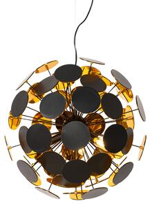 Designerska lampa wisząca czarno-złota - Cerchio Oswietlenie wewnetrzne