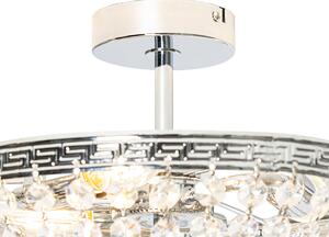 Klasyczna lampa sufitowa stalowa z kryształem 3-punktowa - Mondrian Oswietlenie wewnetrzne