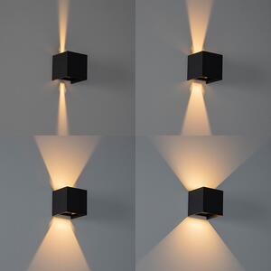 Zewnetrzna Kinkiet / Lampa scienna zewnętrzny czarny z 2 punktami LED IP54 - Edwin Oswietlenie zewnetrzne