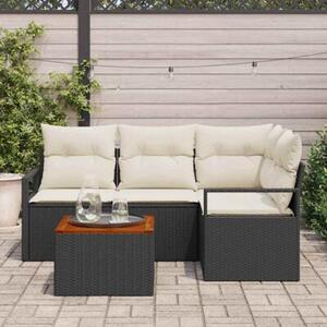 Zestaw Mebli Ogrodowych Komplet Wypoczynkowy Narożny 5-Częściowy Rattan Na Taras Balkon Ogród