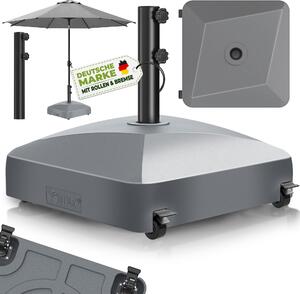 Podstawa parasola tillvex® GRAVIA z kókami i hamulcami, kolor antracytowy | Podstawa parasola z moliwoci napenienia 37 litrów / 56 kg | Waga parasola i parasola ogrodowego Ø 1,8-3,7 m | Podstawa parasola wiszcego odporna na warunki atmosferyczne
