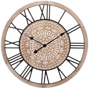 Dekoracyjny zegar ścienny BOHO, Ø 67 cm, rzymskie cyfry