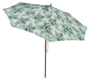 KOMFOTTEU Parasol ogrodowy o rednicy 270 cm, okrgy parasol typu marketowego z drewnianym trzonkiem, 8 stabilnymi rozpórkami, funkcj regulacji nachylenia, wentylowan górn czci, parasol ogrodowy do ogrodu, tarasu, play i przy basenie