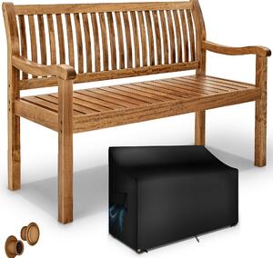 Tillvex® awka ogrodowa drewno ciemny brz 125 cm / 2 - 3 osoby awka parkowa solidna awka ogrodowa meble ogrodowe