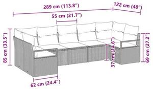 Zestaw Mebli Ogrodowych Komplet Wypoczynkowy Z Poduszkami 7-Częściowy Czarny Rattan Na Taras Balkon Ogród