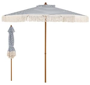 KOMFOTTEU Parasol w stylu boho z frdzlami, parasol ogrodowy o rednicy 200 cm z oson przeciwsoneczn, 6 metalowymi ebrami i aluminiowym trzonkiem, parasol balkonowy, parasol targowy do ogrodu, na taras i na pla