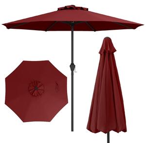 KOMFOTTEU 260 cm parasol z korbk, parasol tarasowy z wentylowan czasz, parasol ogrodowy z 8 rozpórkami, parasol rynkowy na pla, do ogrodu, na basen