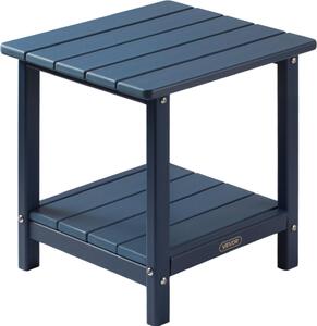 Plastikowy stolik boczny VEVOR, 45x38x44 cm, stolik ogrodowy wykonany z HDPE, stolik balkonowy z 2 pókami, stolik nocny, stolik kawowy, stolik dekoracyjny, odpowiedni na taras, basen, pla, werand, ogród, niebieski
