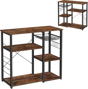 Rega kuchenny industrialny 90 cm z koszykiem i haczykami póka pod mikrofal stojak na przyprawy 84x90x40