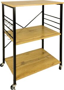 Rega kuchenny na kókach industrialny 3 póki wózek db skowany loft 60x40x90