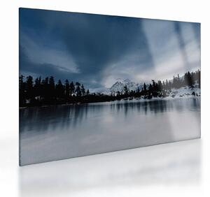 Obraz na szkle - Na zamarzniętym jeziorze (70x50 cm)