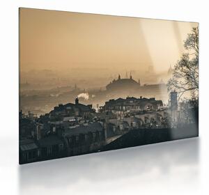 Obraz na szkle - Miasto pod mgłą (70x50 cm)