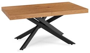 Stół Prostokątny Rozkładany HAMPTON 160-240 cm Dąb/Czarny do Jadalni Nowoczesny Loft