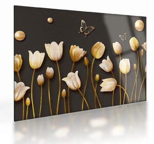 Obraz na szkle - Tulipany - abstrakcja (70x50 cm)