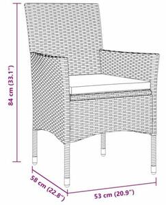 Zestaw Mebli Ogrodowych Komplet Jadalniany Z Poduszkami 5-Częściowy Brązowy Rattan Na Taras Balkon Ogród