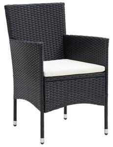 Zestaw Mebli Ogrodowych Bistro Z Poduszkami 5-Częściowy Czarny Rattan Na Taras Balkon Ogród