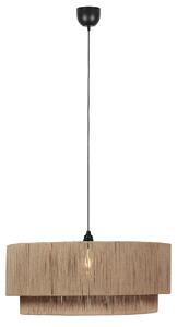 Lampa wisząca Japandi czarna z brązowym sznurem 60 cm - Smilla Oswietlenie wewnetrzne