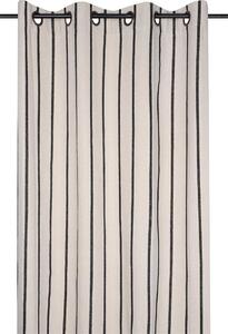 Bawełniana zasłona na przelotkach TROP czarne paski, 135 x 260 cm