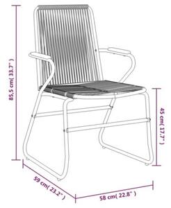 Krzesła ogrodowe, 4 szt., czarne, 58x59x85,5 cm, rattan pvc