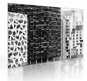 Obraz na szkle architektury czarno-białej (70x50 cm)