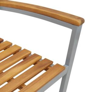 Zestaw Mebli Ogrodowych Komplet Jadalniany 5-Częściowy Szary Drewno Na Taras Balkon Ogród