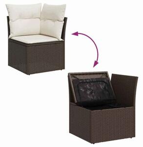 Zestaw Mebli Ogrodowych Komplet Wypoczynkowy Narożny Z Poduszkami 5-Częściowy Rattan Na Taras Balkon Ogród