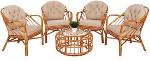 Zestaw mebli ogrodowych HOME & GARDEN Panama 760514 Brązowo-pomarańczowy