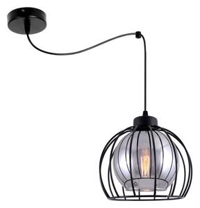Lampa sufitowa pająk Paloma 1 czarny ze srebrnym szkłem 4451-CS