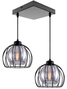 Lampa 2 sufitowa Paloma 4458-CS czarna ze srebrnym szkłem