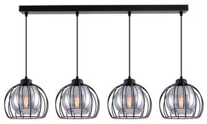 Lampa 4 sufitowa Paloma 4455-CS czarna ze srebrnym szkłem