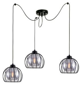 Lampa sufitowa pająk Paloma 3 czarny ze srebrnym szkłem 4453-CS