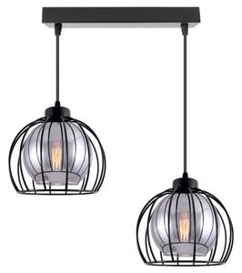 Lampa 2 sufitowa Paloma 4457-CS czarna ze srebrnym szkłem