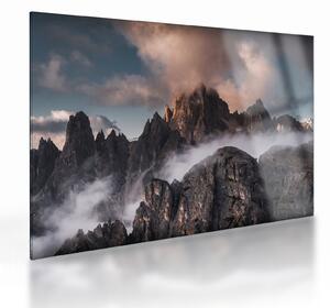 Obraz na szkle - Włoskie Dolomity ukryte we mgle (70x50 cm)